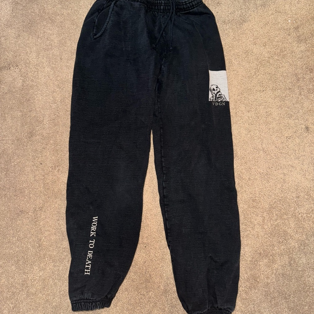 Vardagen Work to Death Black Skeleton Sweatpants Joggers